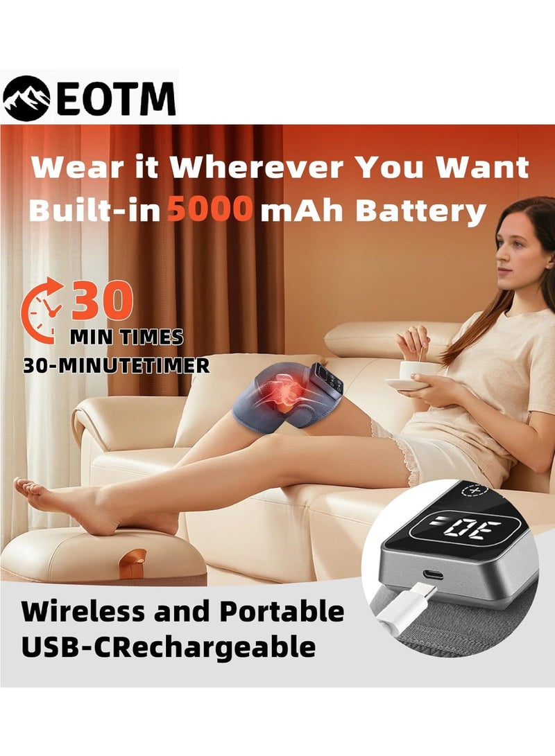 EOTM 2 Pcs Rechargeable Cordless Electric Heating Knee Massage Pads with Heat Vibration For Pain Relief| Relieve Arthritis Pain | Suitable For Both Men and Women - Image 5